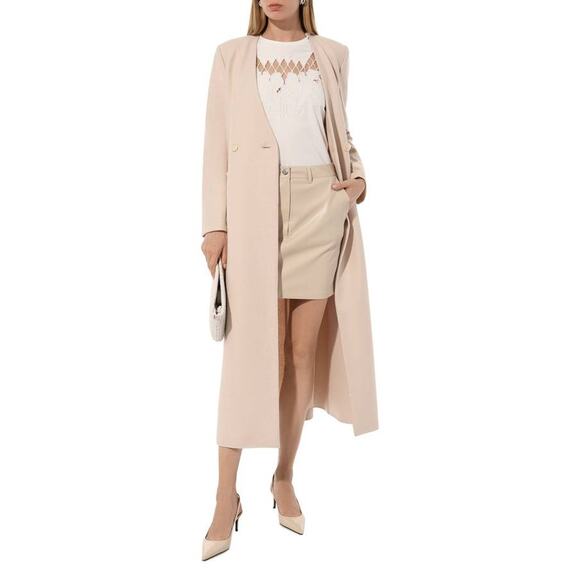 Nanushka Miray Mini Soft as Butter Fzux Leather Skirt in Creme XS - Picture 2 of 3